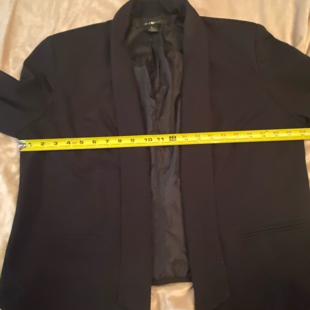 89th and Madison open front 3/4 sleeve black blazer - Picture 4 of 7